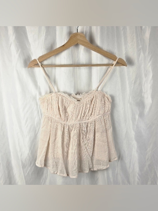 Urban Outfitters Tops - Urban Outfitters Cream Pink Lace-Trim Camisole Size Small Petite